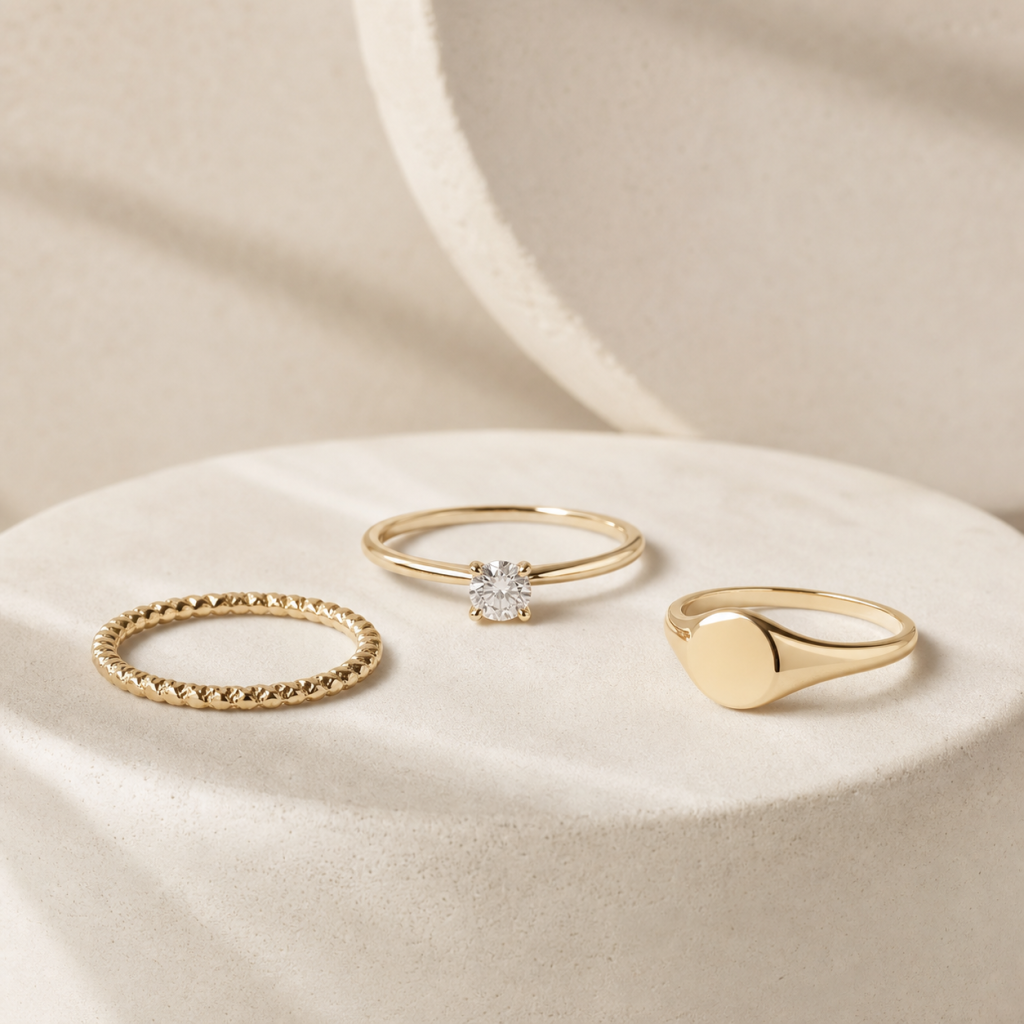 Custom gold ring collection
